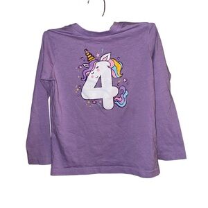 Purple Unicorn 4th Birthday Shirt